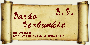Marko Verbunkić vizit kartica